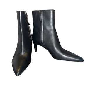 Massimo Dutti black heeled pointed toe booties size 10